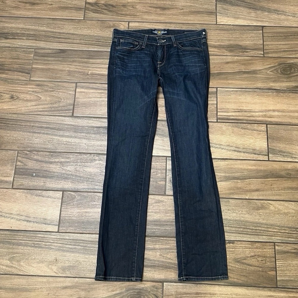 Lucky Brand Charlie Straight Jeans Womens 8 29 Dark Wash Stretch Denim
